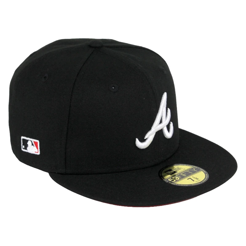 Atlanta Braves Black Side Batty Red UV 59FIFTY Fitted Hat