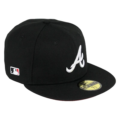 Atlanta Braves Black Side Batty Red UV 59FIFTY Fitted Hat