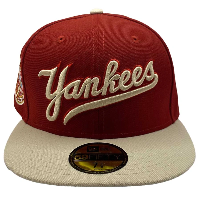 New York Yankees Cardinal and Stone Brick By 1949 World Series Side Patch Icy UV Era 59Fifty Fitted Hat