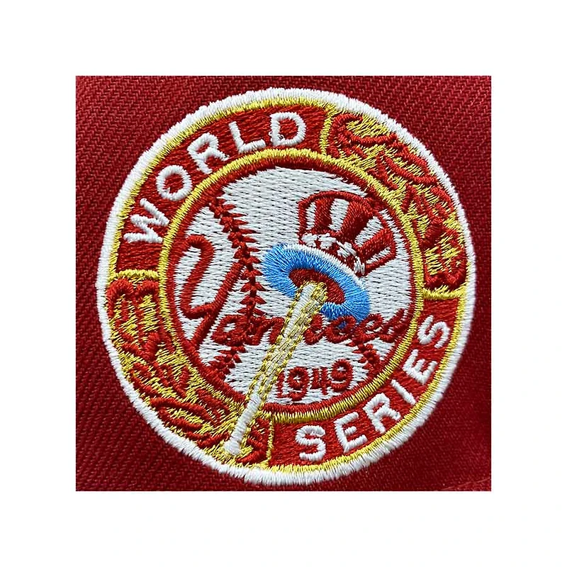 New York Yankees Cardinal and Stone Brick By 1949 World Series Side Patch Icy UV Era 59Fifty Fitted Hat