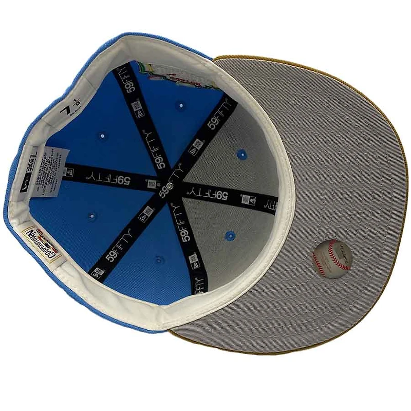 Boston Red Sox Sky and Wheat Sunday Morning 1999 All Star Game Side Patch Gray UV New Era 59Fifty Fitted Hat