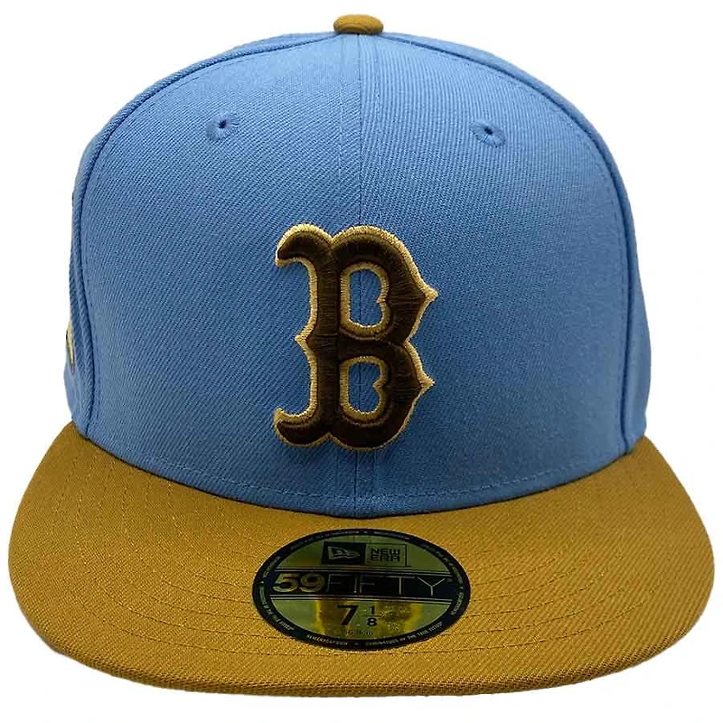 Boston Red Sox Sky and Wheat Sunday Morning 1999 All Star Game Side Patch Gray UV New Era 59Fifty Fitted Hat