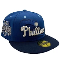Philadelphia Phillies Blue and Navy Water 1996 All Star Game Side Patch Sky UV New Era 59Fifty Fitted Hat
