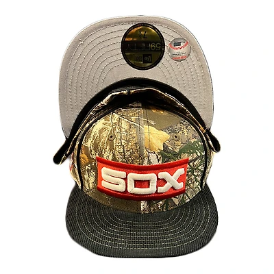 Chicago White Sox Real Tree Two Tone Corduroy 50th Anniversary Patch Gray UV New Era 59FIFTY Fitted Hat