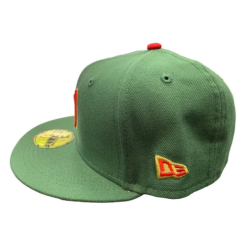 Washington Nationals Green 50th Anniv Patch Toasted Peanut UV New Era 59FIFTY Fitted Hat