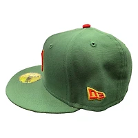 Washington Nationals Green 50th Anniv Patch Toasted Peanut UV New Era 59FIFTY Fitted Hat