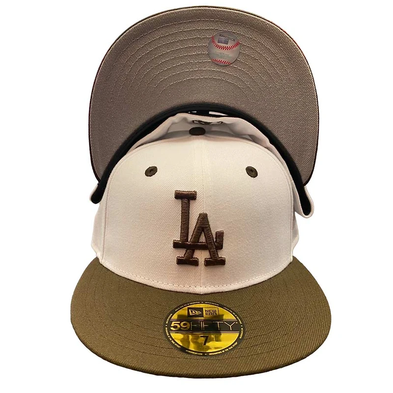 Los Angeles Dodgers White Brown Plane Jane Gray UV 59FIFTY Fitted Hat
