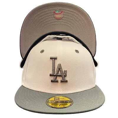 Los Angeles Dodgers White Charcoal Plane Jane Gray UV 59FIFTY Fitted Hat