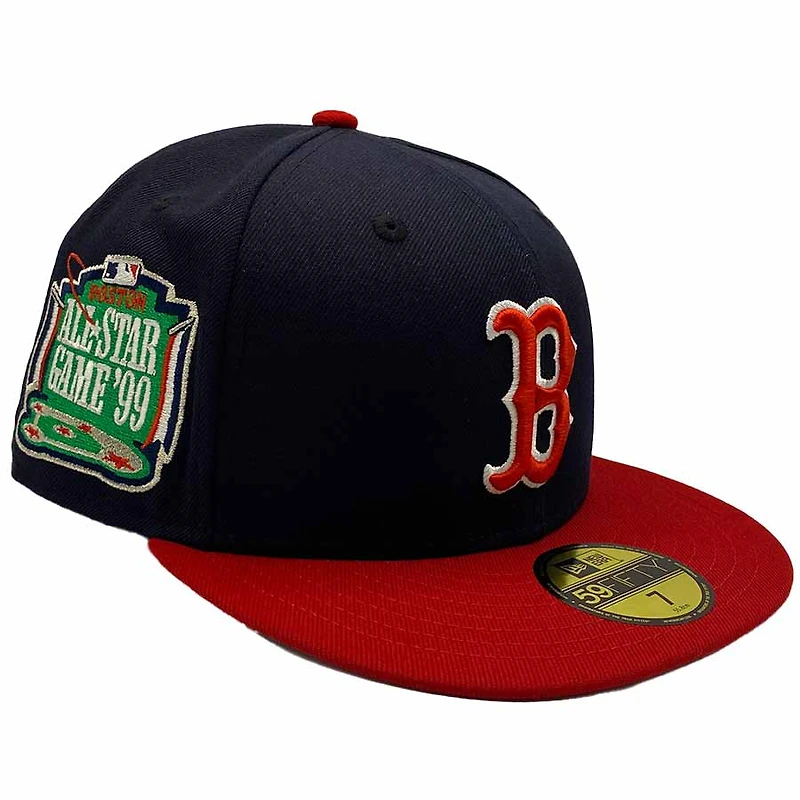 Boston Red Sox Navy and 1999 All Star Game Patch Gray UV New Era 59Fifty Fitted Hat