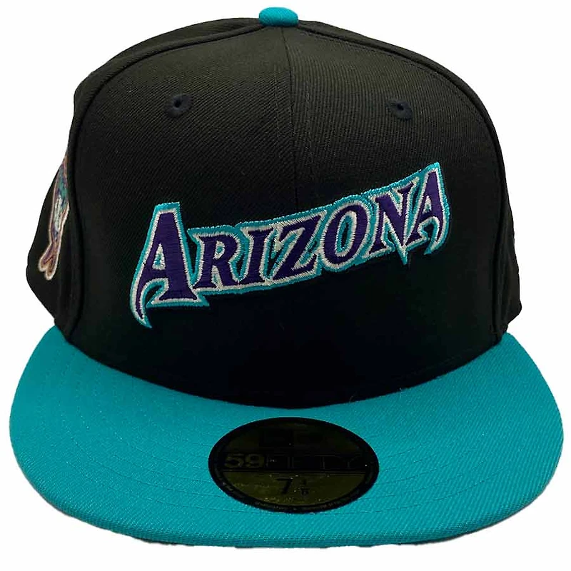 Arizona Diamondbacks Black and Teal 1998 Innaugural Season Patch Gray UV New Era 59Fifty Fitted Hat