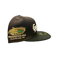 Cleveland Guardians Brown Two Tone Progressive Field Patch Green UV New Era 59FIFTY Fitted Hat