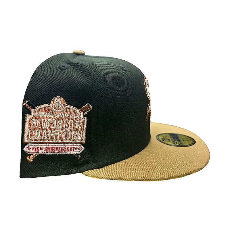 Chicago White Sox Black Two Tone 2005 World Champs Patch Gray UV New Era 59FIFTY Fitted Hat