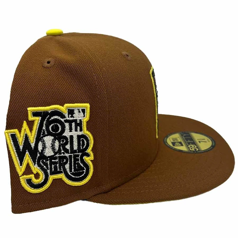 Pittsburgh Pirates Tan Pub Pack 76th World Series Patch Yellow UV New Era 59FIFTY Fitted Hat