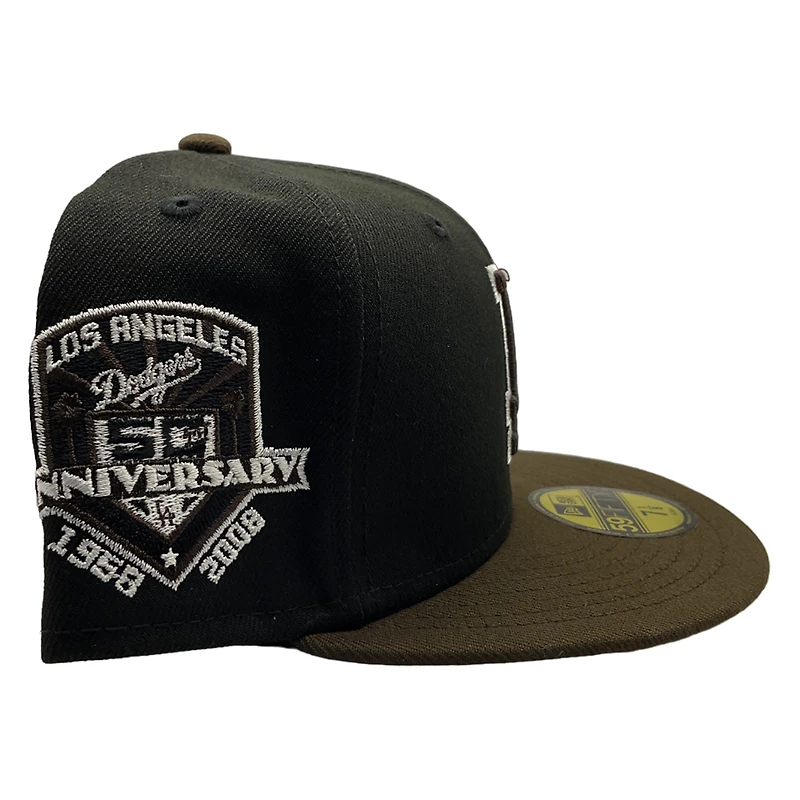 Los Angeles Dodgers Black Walnut Two Tone 50th Aniv Patch Dark UV 59FIFTY Fitted Hat