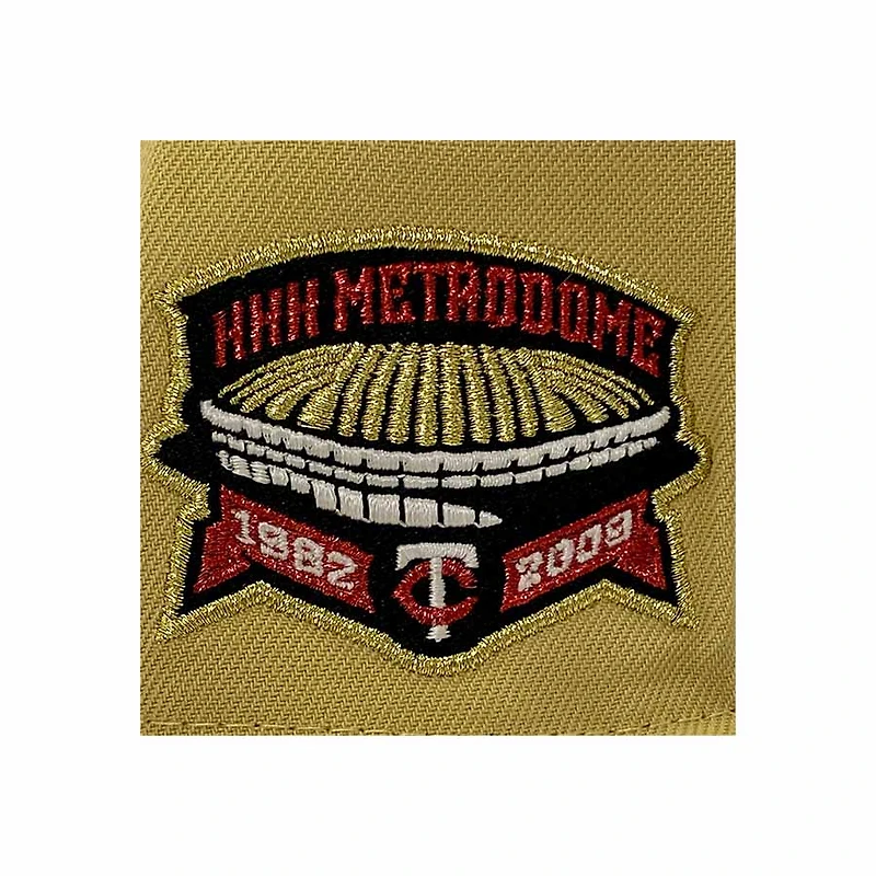 Minnesota Twins Vegas Gold and Black Crown Catalog Pack HHH Metrodome Patch Gray UV New Era 59Fifty Fitted Hat