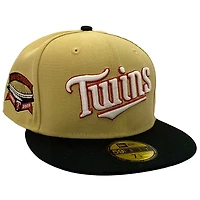 Minnesota Twins Vegas Gold and Black Crown Catalog Pack HHH Metrodome Patch Gray UV New Era 59Fifty Fitted Hat