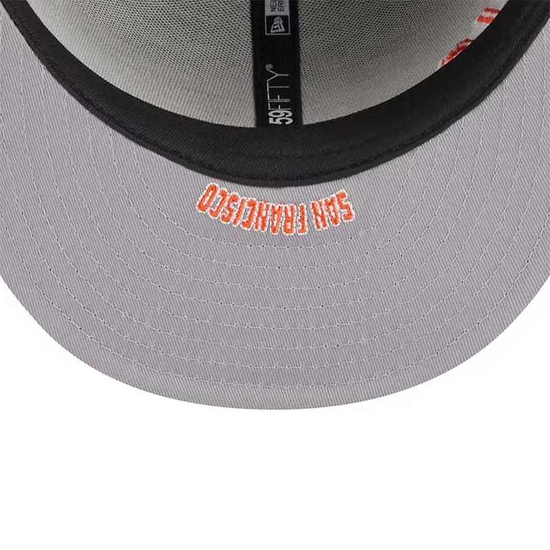 San Francisco Giants Black Team Name Arch Patch Gray UV 59FIFTY Fitted Hat