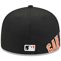 San Francisco Giants Black Team Name Arch Patch Gray UV 59FIFTY Fitted Hat