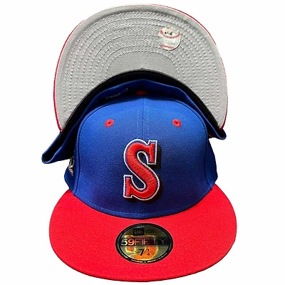Seattle Mariners Blue and Red Hometown Hero 40th Anniversary Patch Gray UV New Era 59FIFTY Fitted Hat
