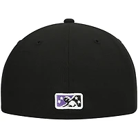 Winston Salem Dash Black Purple Two Tone UV Authentic Collection MiLB 59FIFTY Fitted Hat