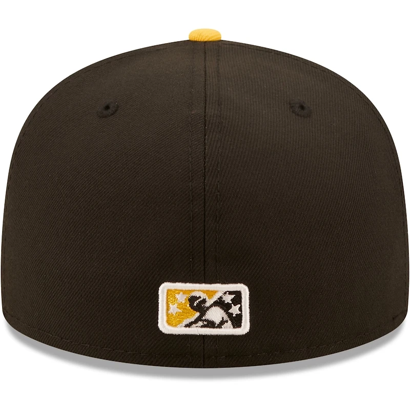 Bradenton Marauders Brown Two Tone Black UV Authentic Collection MiLB 59FIFTY Fitted Hat