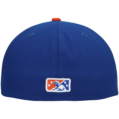 St. Lucie Mets Blue Orange Two Tone Black UV Authentic Collection MiLB 59FIFTY Fitted Hat