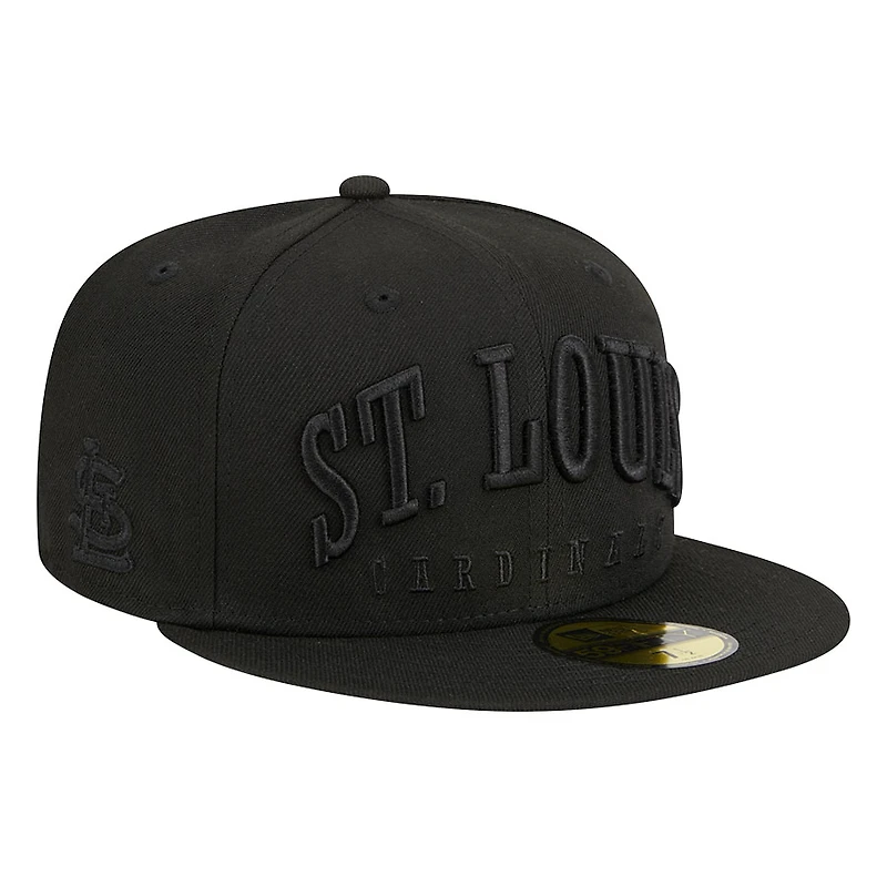 St. Louis Cardinals Black Script SL Side Patch Gray UV New Era 59FIFTY Fitted Hat
