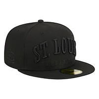 St. Louis Cardinals Black Script SL Side Patch Gray UV New Era 59FIFTY Fitted Hat