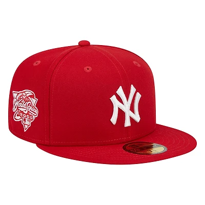 New York Yankees Red 2000 WS Patch Gray UV Era 59FIFTY Fitted Hat