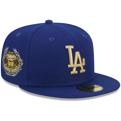 Los Angeles Dodgers Royal Blue Laurel First WS Patch Green UV 59FIFTY Fitted Hat