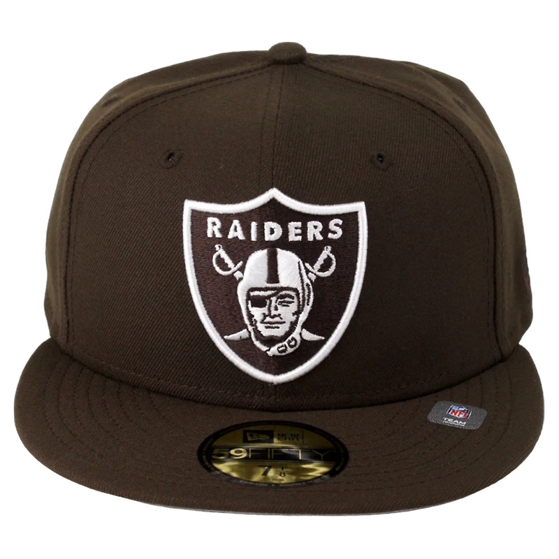 Las Vegas Raiders Brown White Basic New Era 59FIFTY Fitted Hat