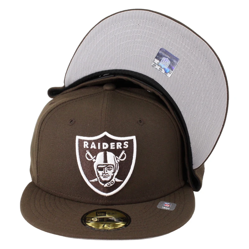 Las Vegas Raiders Brown White Basic New Era 59FIFTY Fitted Hat