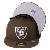Las Vegas Raiders Brown White Basic New Era 59FIFTY Fitted Hat