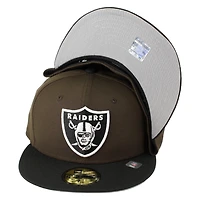Las Vegas Raiders Brown Black Basic New Era 59FIFTY Fitted Hat