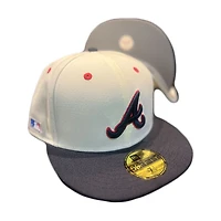 Atlanta Braves Chrome Navy Two Tone A-Wax Classic Pack MLB Logo Patch Gray UV New Era 59FIFTY Fitted Hat