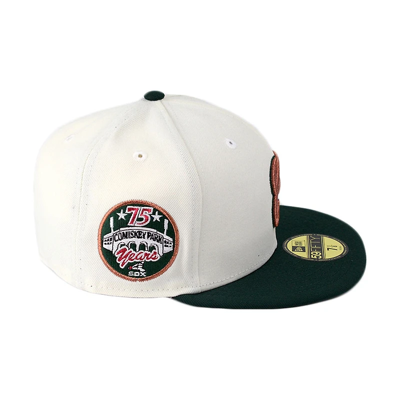 Chicago Cyber Monday White Sox Chrome Two Tone 75 Years Comiskey Park Patch Gray UV 59FIFTY Fitted Hat