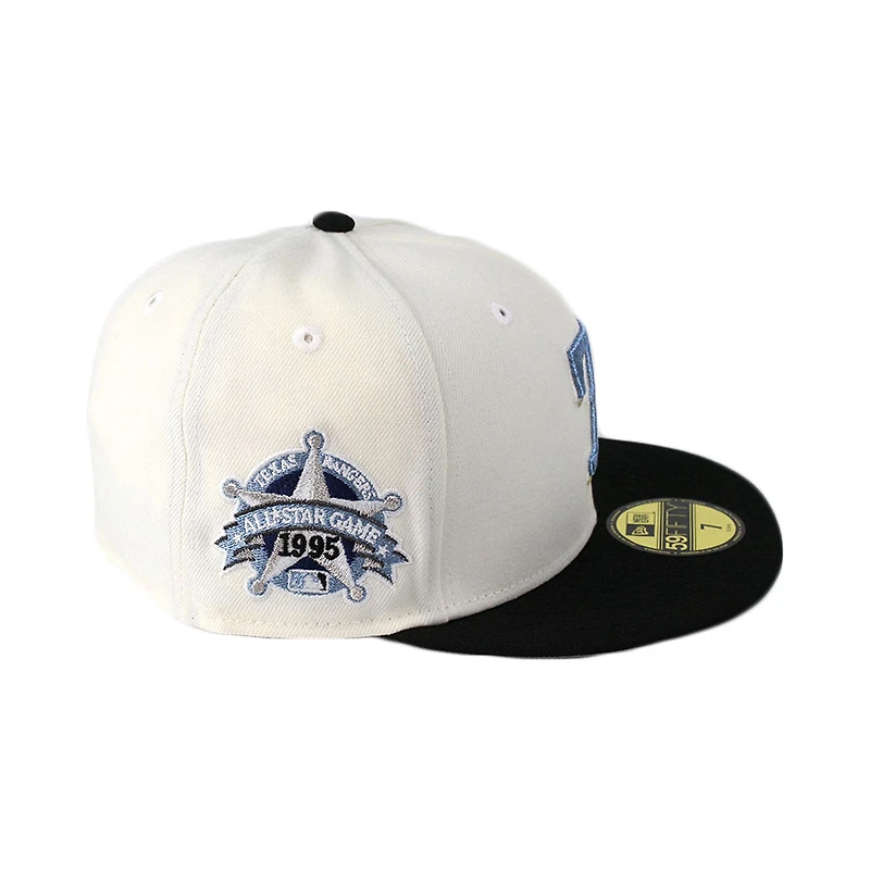 Texas Rangers Chrome Black Two Tone 1995 ASG Patch Gray UV 59FIFTY Fitted Hat