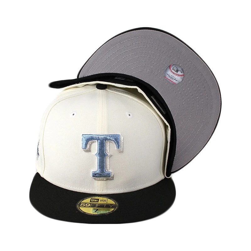 Texas Rangers Chrome Black Two Tone 1995 ASG Patch Gray UV 59FIFTY Fitted Hat