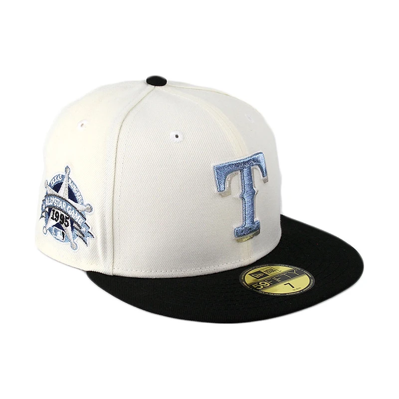 Texas Rangers Chrome Black Two Tone 1995 ASG Patch Gray UV 59FIFTY Fitted Hat