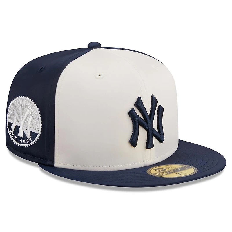 New York Yankees Navy White Satin Gray UV 59FIFTY Fitted Hat