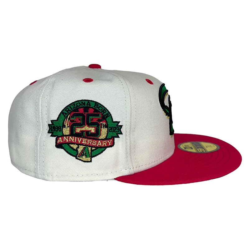 Arizona Diamondbacks Chrome Red Two Tone 25th Anniversary Patch Kelly Green UV New Era 59FIFTY Fitted Hat