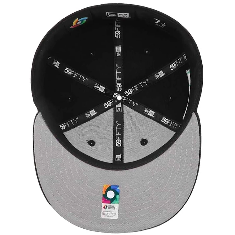 Mexico Black WBC Flag Patch Gray UV 59FIFTY Fitted Hat