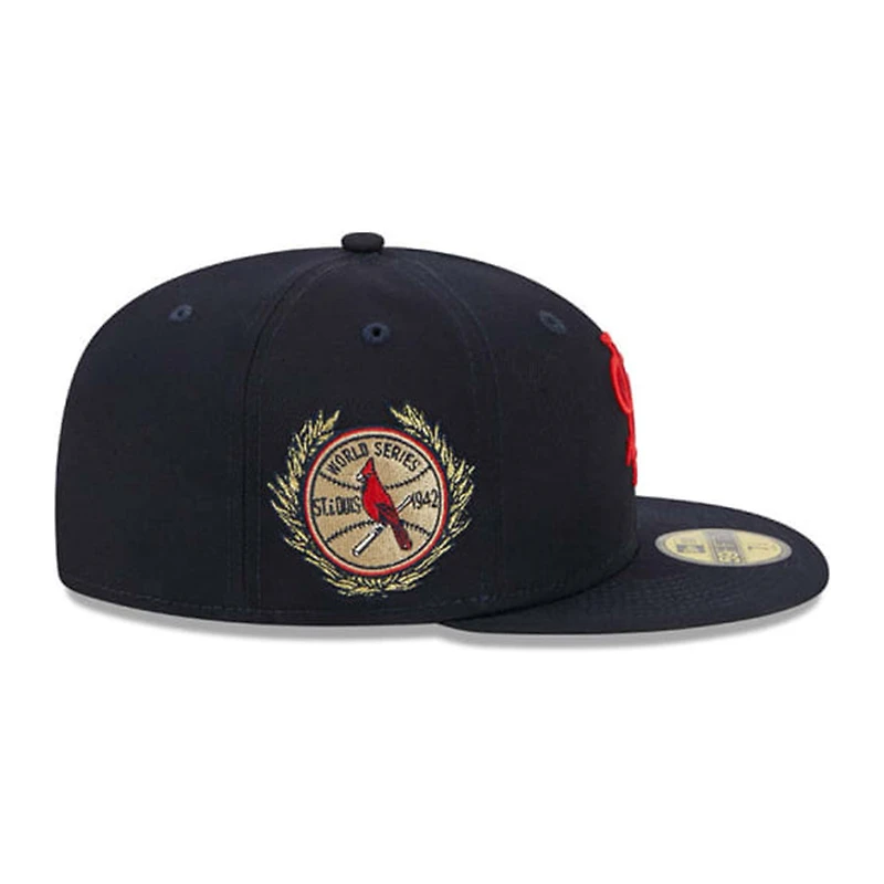 St. Louis Cardinals Navy Laurel Side Patch New Era 59FIFTY Fitted Hat