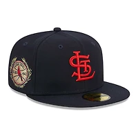 St. Louis Cardinals Navy Laurel Side Patch New Era 59FIFTY Fitted Hat
