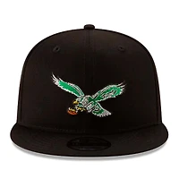 Philadelphia Eagles Black Throwback New Era 9FIFTY Adjustable Snapback Hat
