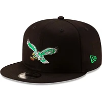 Philadelphia Eagles Black Throwback New Era 9FIFTY Adjustable Snapback Hat