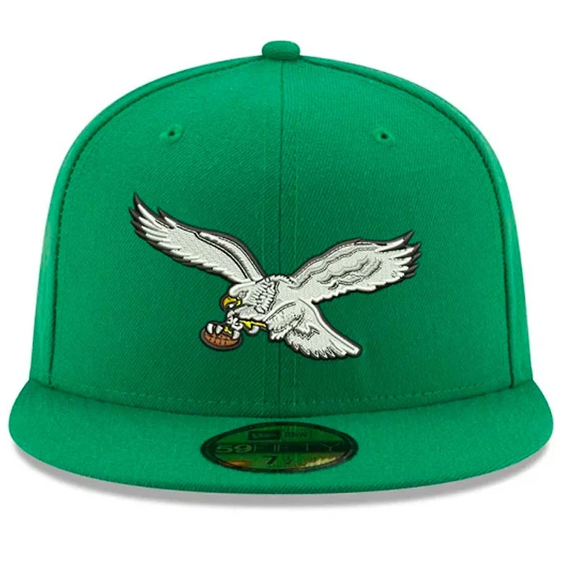 Philadelphia Eagles Kelly Green Throwback Logo NFL New Era 59FIFTY Fitted Hat