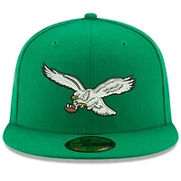 Philadelphia Eagles Kelly Green Throwback Logo NFL New Era 59FIFTY Fitted Hat