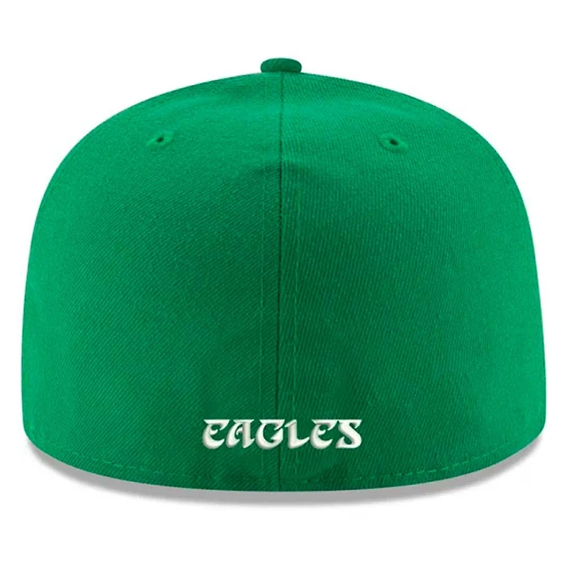 Philadelphia Eagles Kelly Green Throwback Logo NFL New Era 59FIFTY Fitted Hat