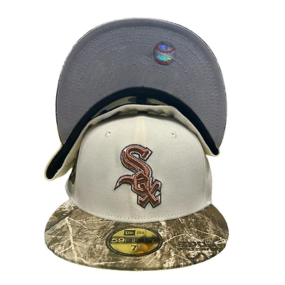Chicago White Sox Chrome Realtree Two Tone Comiskey Park Patch Gray UV New Era 59FIFTY Fitted Hat
